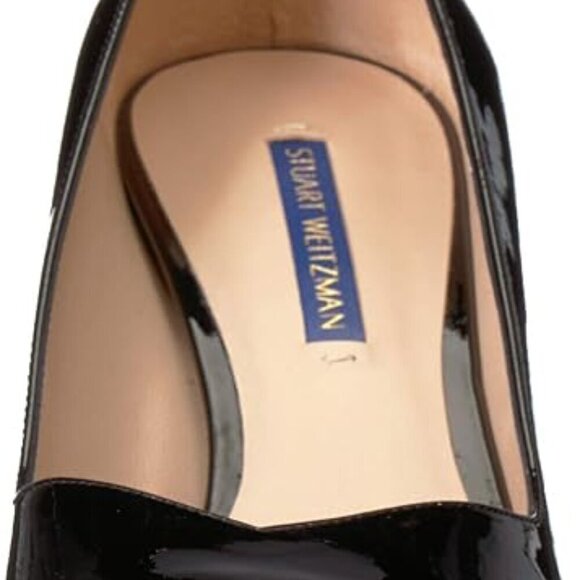 Stuart Weitzman Anny 70 Pointy Toe Pump Black Patent Heel Women NEW NIBSAVE $250 - Picture 7 of 16